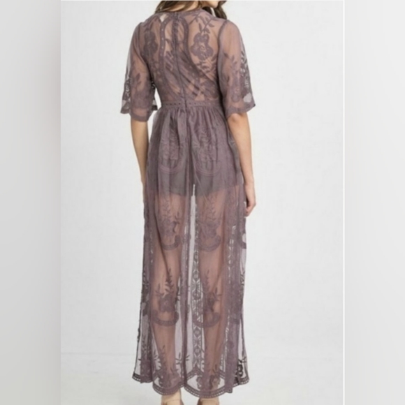Wishlist Purple Overlay Lace Romper - Picture 2 of 14